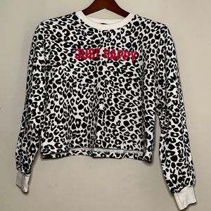 Animal Print Graphic Sweater, Size Large